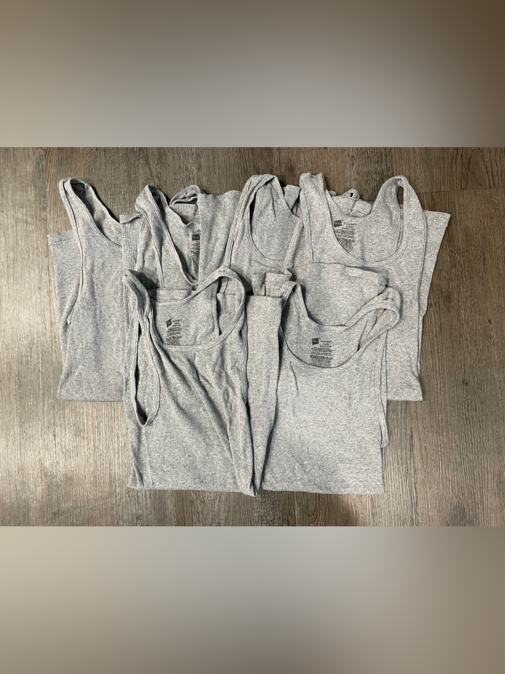 Hanes Men’s ComfortSoft Gray Ribbed Tank Top 6-Pack NWOT